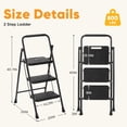 thumbnail image 7 of CONCETTA 3-Step Folding Ladder - Lightweight, Anti-Slip Pedal, 800lb Capacity for Home & Workplace, 7 of 7