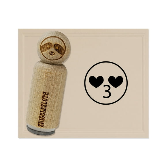 Kawaii Cute Heart Eyes Kissy Face Rubber Stamp for Scrapbooking Crafting Stamping - Mini 1/2 Inch