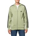 thumbnail image 1 of Sudadera con capucha adidas Essentials de 3 rayas, forro polar, cierre completo, para hombre, 1 of 3