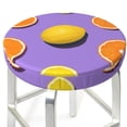 thumbnail image 3 of Kll Yellow Lemon And Orange Round Bar Chair Cushion Cover 12 Inch,Bar Stool Protector With Elastic, Soft Washable, 3 of 7