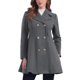 thumbnail image 1 of Abrigo largo de invierno INSPIRE CHIC para mujer, con solapa y doble botonadura, talla XS, color gris, 1 of 6