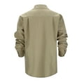thumbnail image 2 of Camisa informal de manga larga con botones y color liso para hombre: prenda cómoda y moderna para el trabajo o las vacaciones, de poliéster y algodón, tallas S-XXXL., 2 of 5