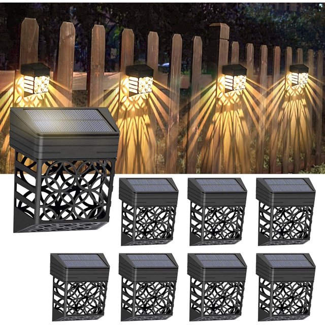 Luz Solar de pared para exteriores, lámpara de pared impermeable para jardín, iluminación LED blanca cálida para exteriores para terrazas, 8 piezas