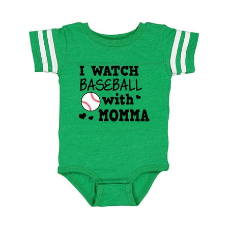 

Inktastic I Watch Baseball with My Momma Gift Baby Boy or Baby Girl Bodysuit