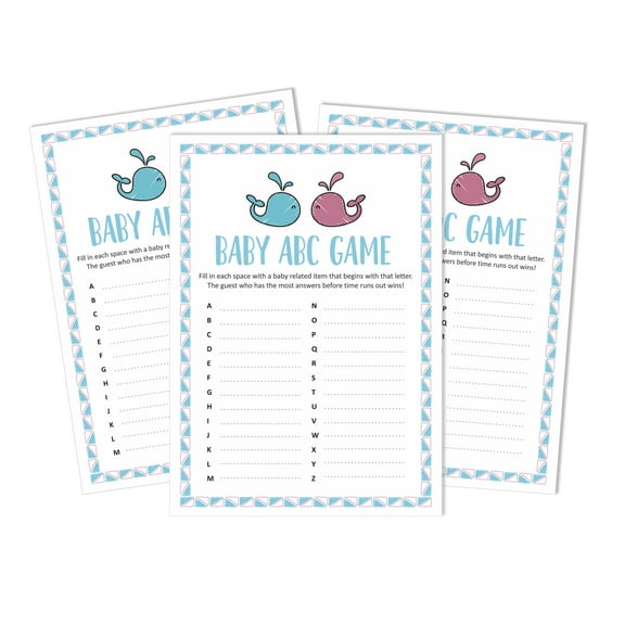 Inkdotpot 50 BabyAlphabetABCGameGender Reveal Baby Shower Game Its A Boy Its A Girl Party Supplies