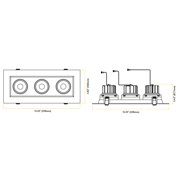 Goodlite G-48443 3.5″ 42W 3 Head Gimbal Spotlight Selectable CCT
