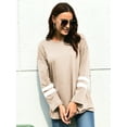 thumbnail image 6 of QINCAO Womens Long Sleeve Tops Crew Neck Pullover Casual Tunic Sweatshirts Apricot, 6 of 7