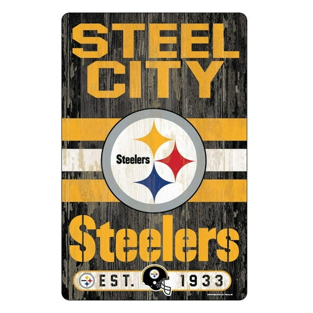 Les Steelers de Pittsburgh Signent un Slogan 11x17 en Bois