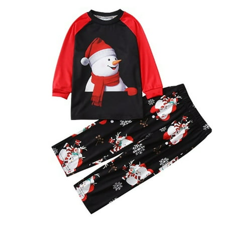 

TZNBGO Baby Girl Fall Clothes Christmas Child Printed Blouse Tops+Pants Xmas Family Matching Pajamas Set