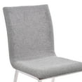 thumbnail image 3 of French Dining Chairs Set of 2 - Grey Fabric Upholstery, Walnut Back, Stainless Steel Legs, 3 of 5