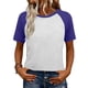 thumbnail image 1 of Camisetas de manga corta de verano para mujeres Moda de manga de raglan Color bloqueado cuello redondo Blusa casual Camisetas de manga corta de mujer Casual, 1 of 7