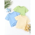 thumbnail image 2 of HILEELANG 2-7T Toddler Little Boys Sky Blue Fresh Green Soft Yellow 100% Cotton T-Shirt 3-Pack Size 4T, 2 of 11
