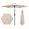 thumbnail image 3 of Ainfox 7.5ft Beige Outdoor Market Patio Umbrella with Push Button Tilt and Crank, Waterproof UV Protection, 3 of 9