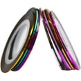thumbnail image 2 of 10 Pcs Color Glitter Nail Striping Line Tape Sticker Art Decorations DIY Tips Salon for Polish Gel Manicure Set, 2 of 4