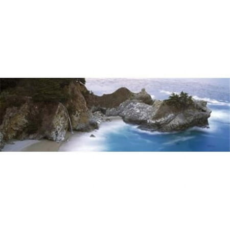 Panoramic Images Rocks on the beach McWay Falls Julia Pfeiffer Burns State Park Monterey County Big Sur California USA Poster Print by Panoramic Images - 36 x 12