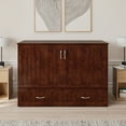 thumbnail image 5 of AFI Southampton Full Wood Murphy Bed Chest with Mattress, Drawer & Charger in Walnut, 5 of 21