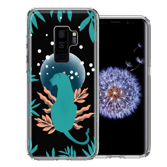 MUNDAZE for Samsung Galaxy S9 Plus Moon Green Jaguar Design Double Layer Phone Case Cover