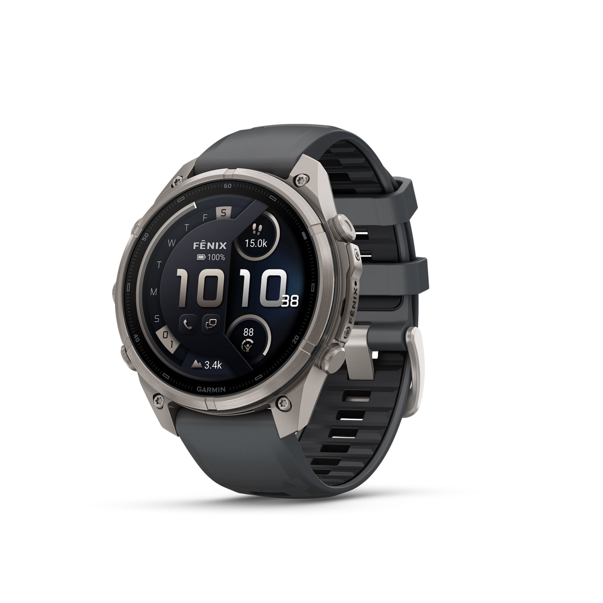 Garmin fenix 9 Pro – inReach, 47 mm Titanium with Graphite/Black Silicone Band