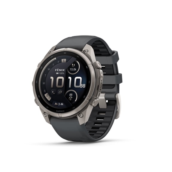 Garmin fenix 9 Pro – inReach, 47 mm Titanium with Graphite/Black Silicone Band