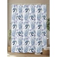 thumbnail image 4 of Fsddascl Ocean Turtle Shower Curtain Set - Small 36" x 72" Washable Bathtub Curtain with 12 Hooks, Blue Coastal Starfish Coral Shell Summer Waterproof Fabric Stall Shower Curtains for Bathroom, 4 of 6