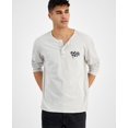 thumbnail image 1 of Heroes Motors Mens Henley, Off White, Large, 1 of 2
