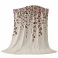 thumbnail image 6 of Brown Eucalyptus Leaves Blanket Soft Cozy Warm Throw Blanket for Couch, Plush Fuzzy Flannel Fleece Blankets for Sofa, Spring Leaves Plants Country Beige Bed Blankets Gifts for Men, 50"x80", 6 of 9