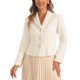 thumbnail image 1 of BLAZERS DE TWEED INSPIRADORES CHIC PARA MUJERES, CON SOLAPA, ABIERTO EN FRONTAL, MANGAS LARGAS, TAMAÑO XL, BLANCO, 1 of 6