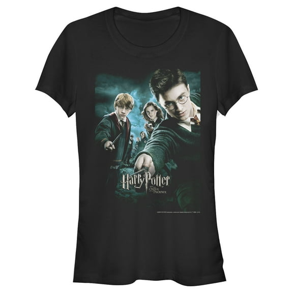 Junior's Harry Potter Order of Phoenix Poster  Graphic Tee Black X Large