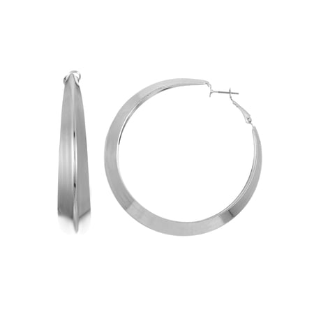 No Boundaries Classic Hoop Earrings, Silver Tone