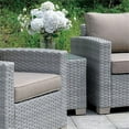 thumbnail image 2 of Furniture of America Condor Rattan Glass Top Patio End Table in Gray, 2 of 5