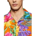 thumbnail image 3 of Stylore Men's Hawaiian Shirt Short-Sleeve Button-Down Bright Big Hibiscus Orange 2XL, 3 of 6