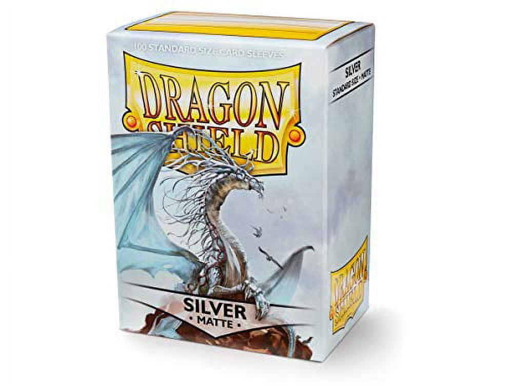 10 Packs Dragon Shield Matte Silver Standard Size 100 ct Card Sleeves Display Case
