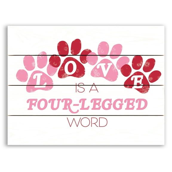 Creative Products Love is a Four-Legged Word 15.75 x 11.75 Pallet Wood Wall Art