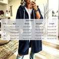 thumbnail image 3 of Zedker Long Hooded Fleece Cardigan for Women Button Front Drawstring Hood Patch Pockets Oversized Outerwear Navy Jackets for Women, 3 of 8
