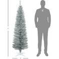 thumbnail image 2 of Favory Artificial Pencil Xmas Tree - Slim Style, Realistic Branch Tips, Included Plastic Stand, Great for Home/Office Christmas Decor,5ft 11in,Silver, 2 of 11