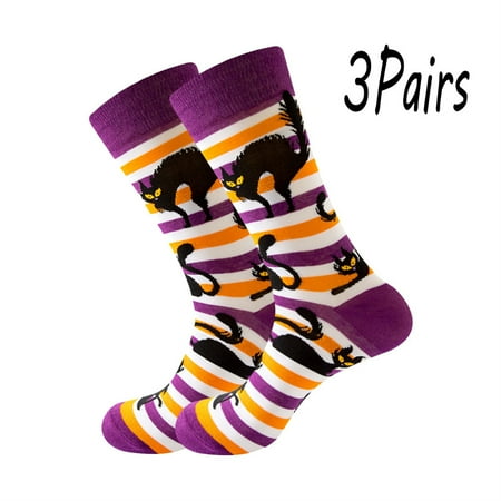 

3Pairs Cartoon Clown Joker Halloween Socks Cute Long Casual Dress Skateboard Socks Colorful Unisex Stockings Friends Gift