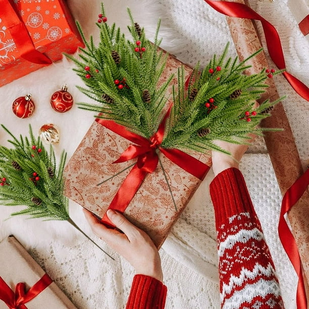 Adornos navideños con recortes de PVC, simulación de pinos Norfolk, simulación de agujas de pino, simulación de agujas de pino Nobel Pines, rollos de mano navideños, decoración de Halloween, decoració