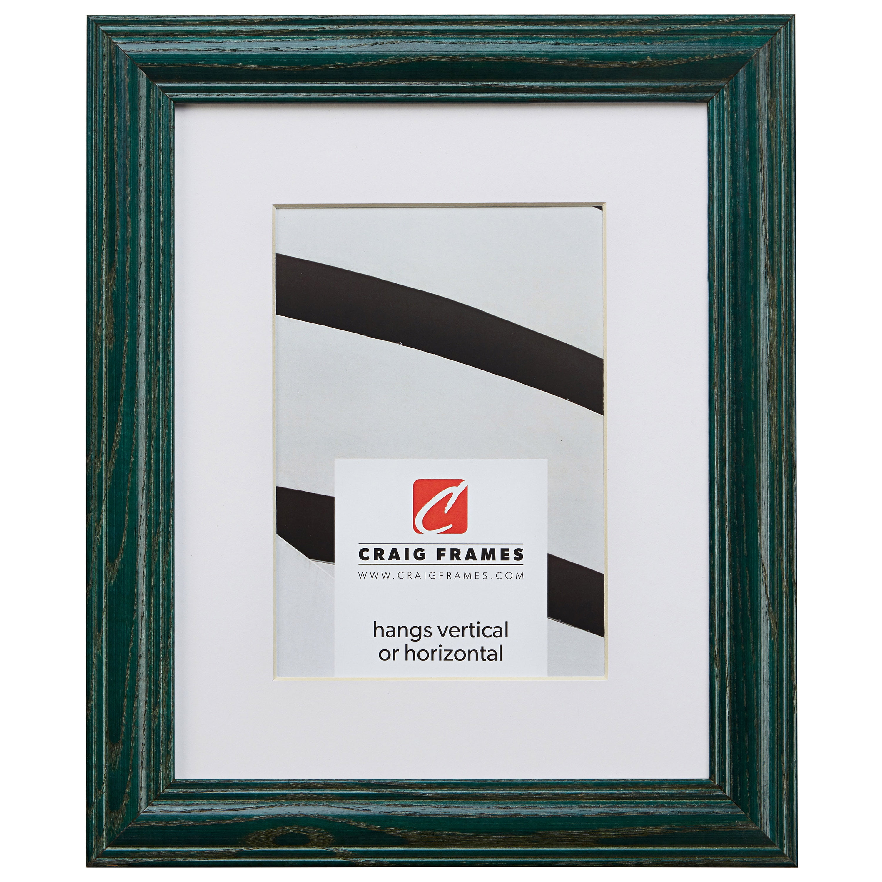 Craig Frames Wiltshire 440, 12x18 inch Green Picture Frame Matted for a 10x13 Photo