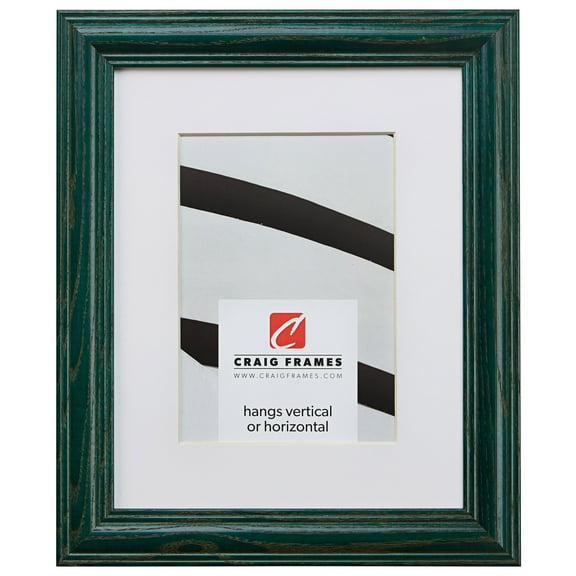 Craig Frames Wiltshire 440, 14x18 inch Green Picture Frame Matted for a 10x13 Photo