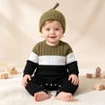 thumbnail image 7 of larppty Newborn Baby Boy Clothes Fall Winter Cute Infant Outfits Long Sleeve Romper Hat Bodysuit Jumpsuits, 7 of 7