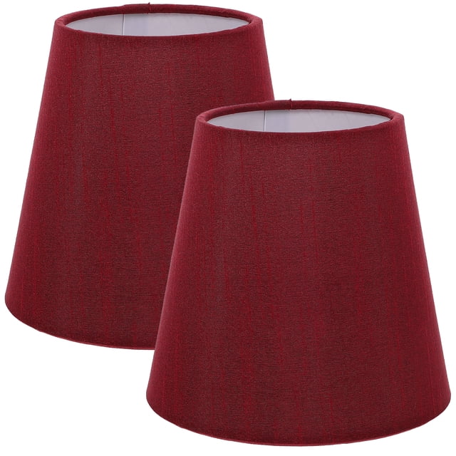 Shisuyan 2pcs Fabric Lampshade Small Lampshade Clip On Bulb Retro Style Lamp Shade Barrel Lamp Shade Accessory