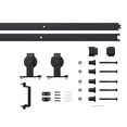thumbnail image 4 of 36 in. x 84 in. Full Lite Clear Glass Black Steel Assembly Required Sliding Barn Door with Hardware Kit and Door Handle, 4 of 5