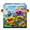 Multicolor 3, variant on CURLYOOT Colorful Flower Floral Summer Plant 11 x 11 Inch Cube Storage Bin, Fabric Storage Cube Foldable Basket with Leather Handles, Organizer Basket for Closet Shelves