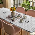thumbnail image 3 of Texas Star Retro Table Cloths for 8 Foot Rectangle Tables, Vintage Brown Red Berry Wooden Patio Waterproof Elastic Fitted Tablecloths, Washable Rectangular Table Cover for Camping, 3 of 8