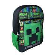 Minecraft Backpack 16 Creepers Front Pocket Boom TNT Green Boys Kids