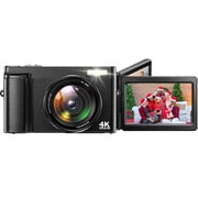 ACTITOP Digital Camera 4K 48MP Autofocus Vlogging Camera for Youtube with 180° Flip Screen, 32GB SD Card, 16X Zoom,Video Camera for Travel,TikTok