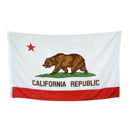 Shop72 US California State Flags - California Flag - 3x5' Flag From Sturdy 100D Polyester - Canvas Header Brass Grommets Double Stitched From Wind