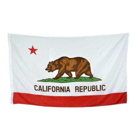 Shop72 US California State Flags - California Flag - 3x5' Flag From Sturdy 100D Polyester - Canvas Header Brass Grommets Double Stitched From Wind (Best Flag Material For High Winds)