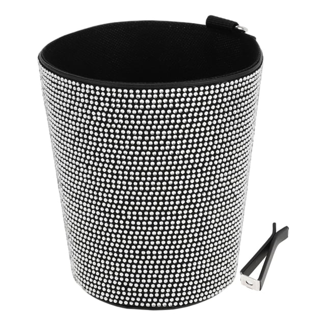 Bote de basura para automóvil Unique Bargains, portátil, para ventilación del aire acondicionado, color blanco, 1 Pc, 5.5" de largo, 4.3" de ancho, 5.9" de alto, cuero sintético