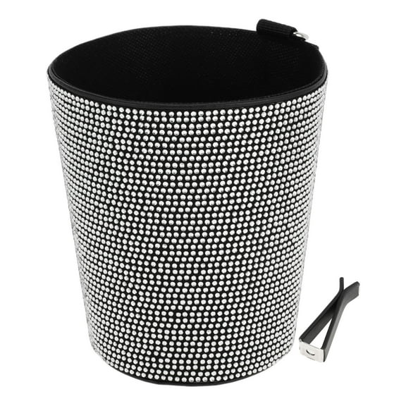 Unique Bargains Car Trash Can Portable Air Conditioning Vent Trash Bin White 1 Pc 5.5" Length 4.3" Width 5.9" Height Faux Leather